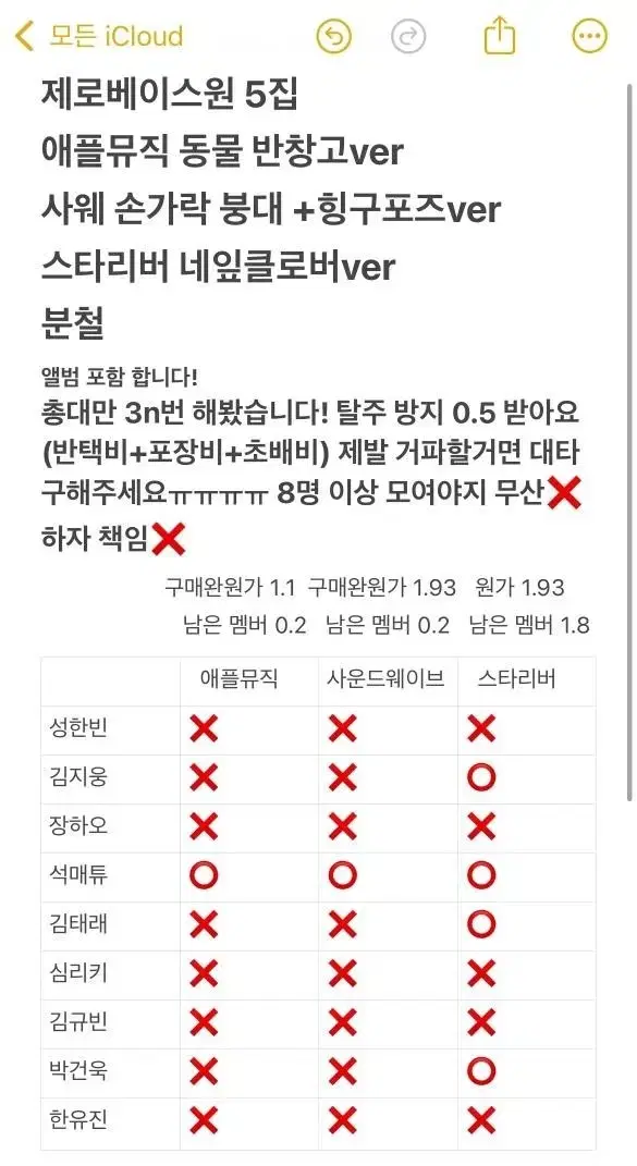 제로베이스원 5집 분철